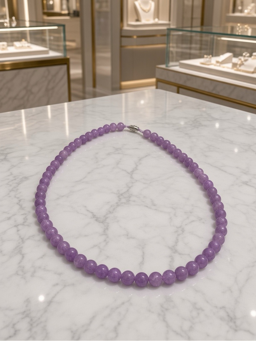 Lavender Beaded Quartz Necklace - Elegant Women’s Jewelry